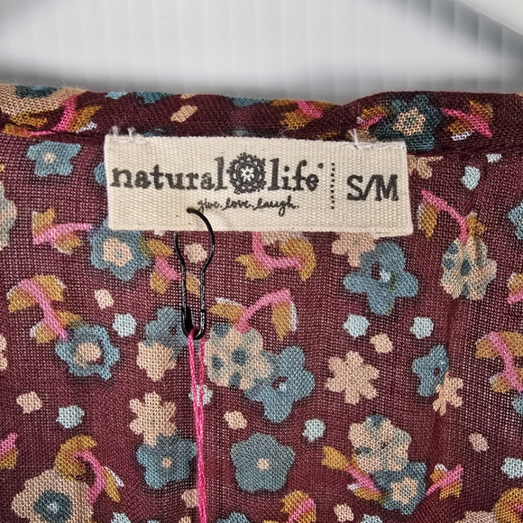 NWT Natural Life Sierra Mixed Print Floral Kimono Size S/M Brown Teal Rust - Picture 9 of 13